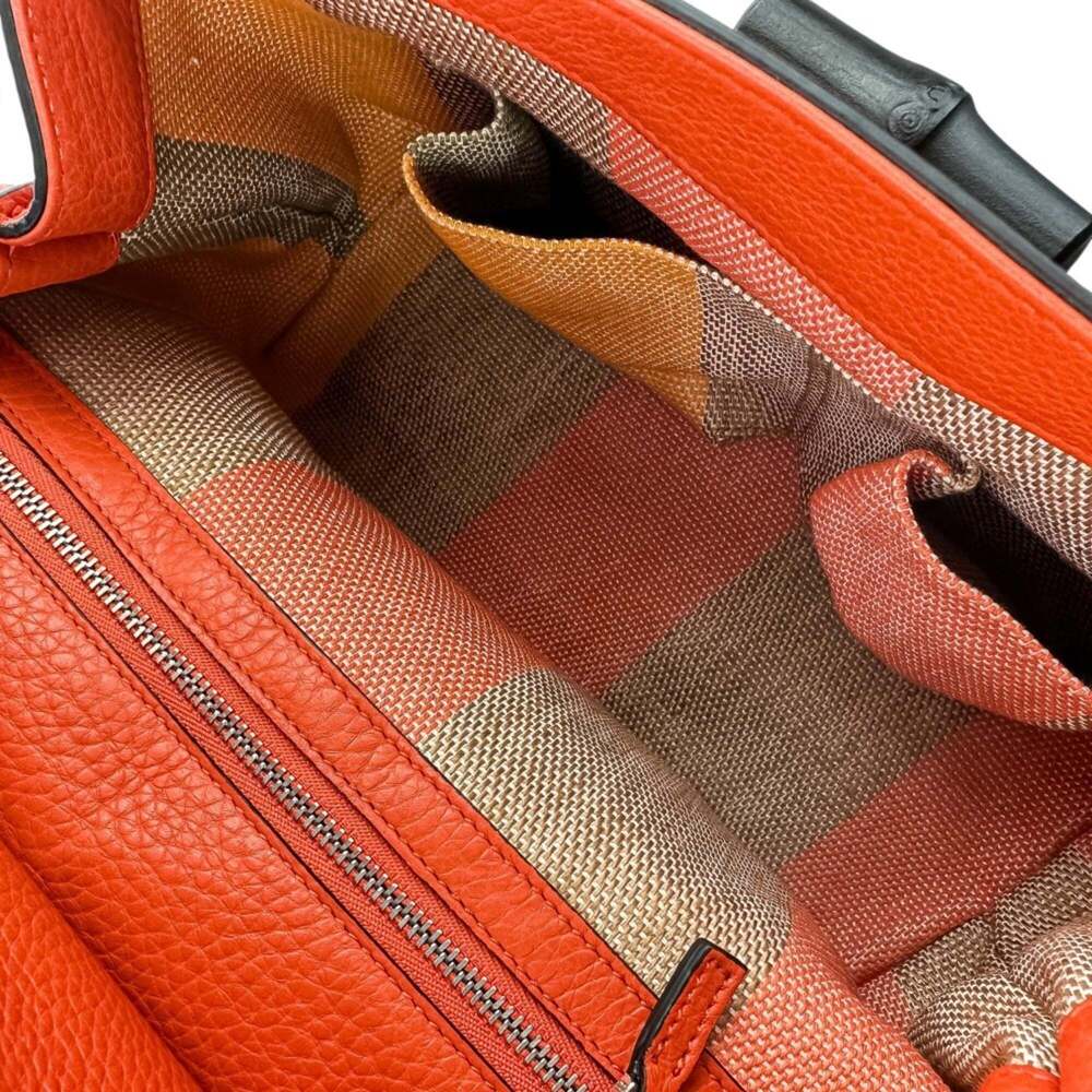 GUCCI Orange Bamboo Shoulder Bag - Picture 5 of 14